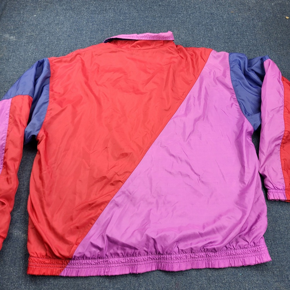 Vintage Nike 90s Colorblock Windbreaker Jacket Red Purple Blue Grey Label Large - Picture 10 of 11